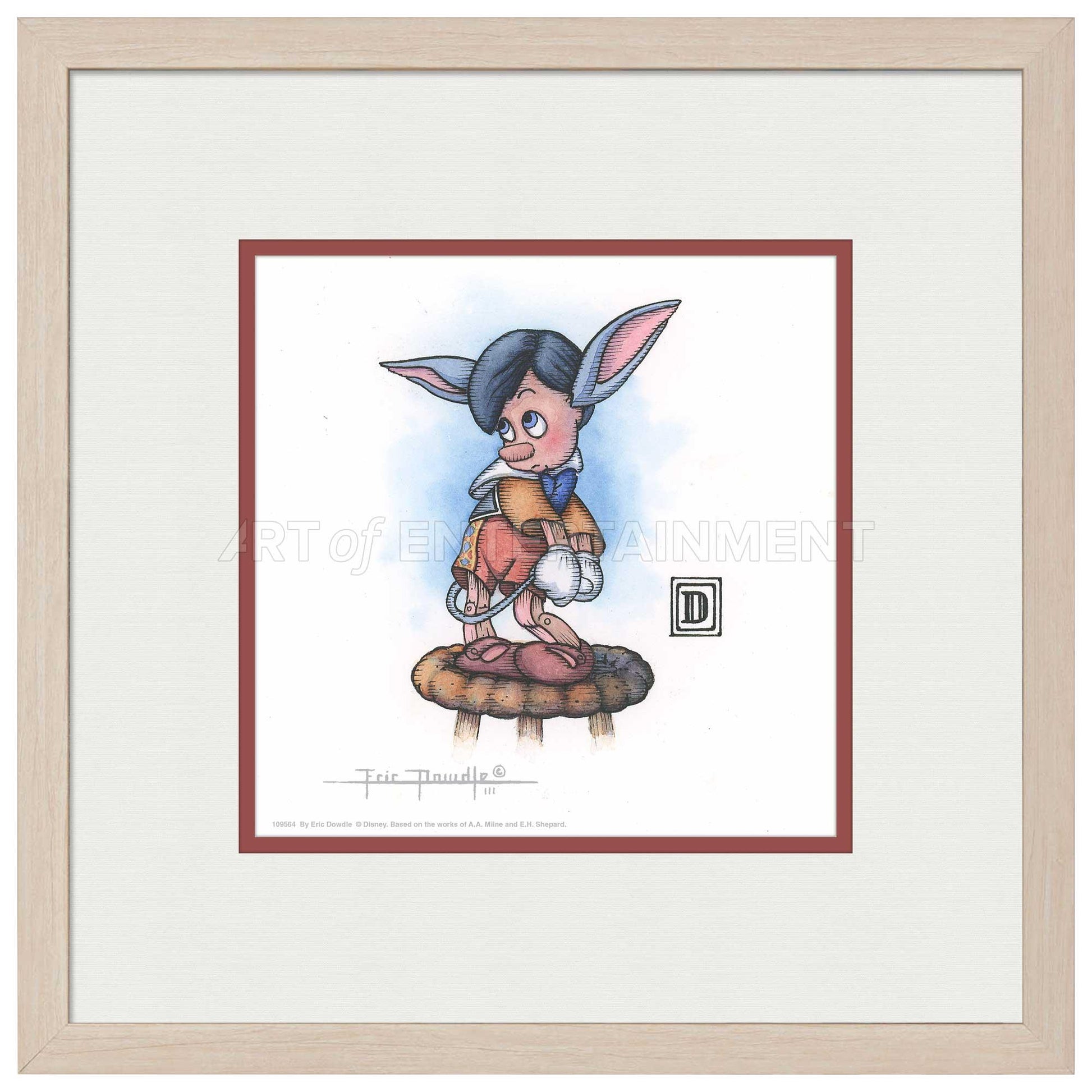 Shy Pinocchio - 15" x 15" Framed Paper Print - Art Of Entertainment