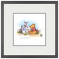 Winnie the Pooh and Piglet Reading - 15" x 15" Framed Paper Print - Art Of Entertainment