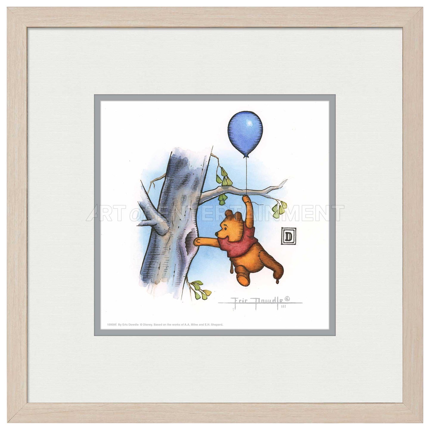 Winnie the Pooh Hunting for Honey - 15" x 15" Framed Paper Print - Art Of Entertainment