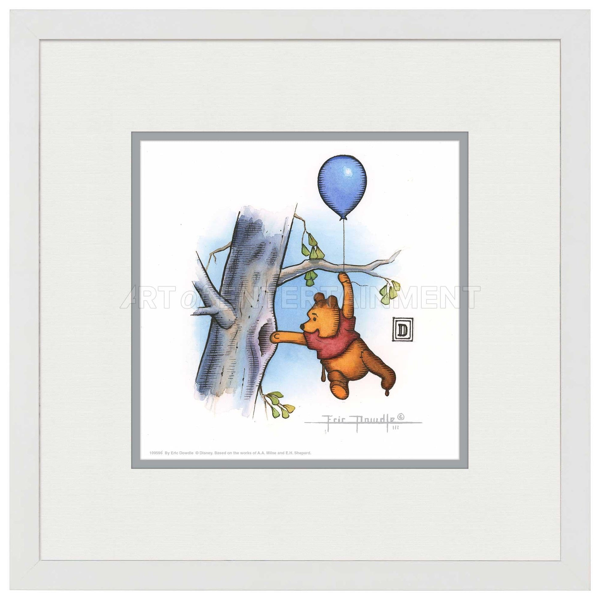 Winnie the Pooh Hunting for Honey - 15" x 15" Framed Paper Print - Art Of Entertainment