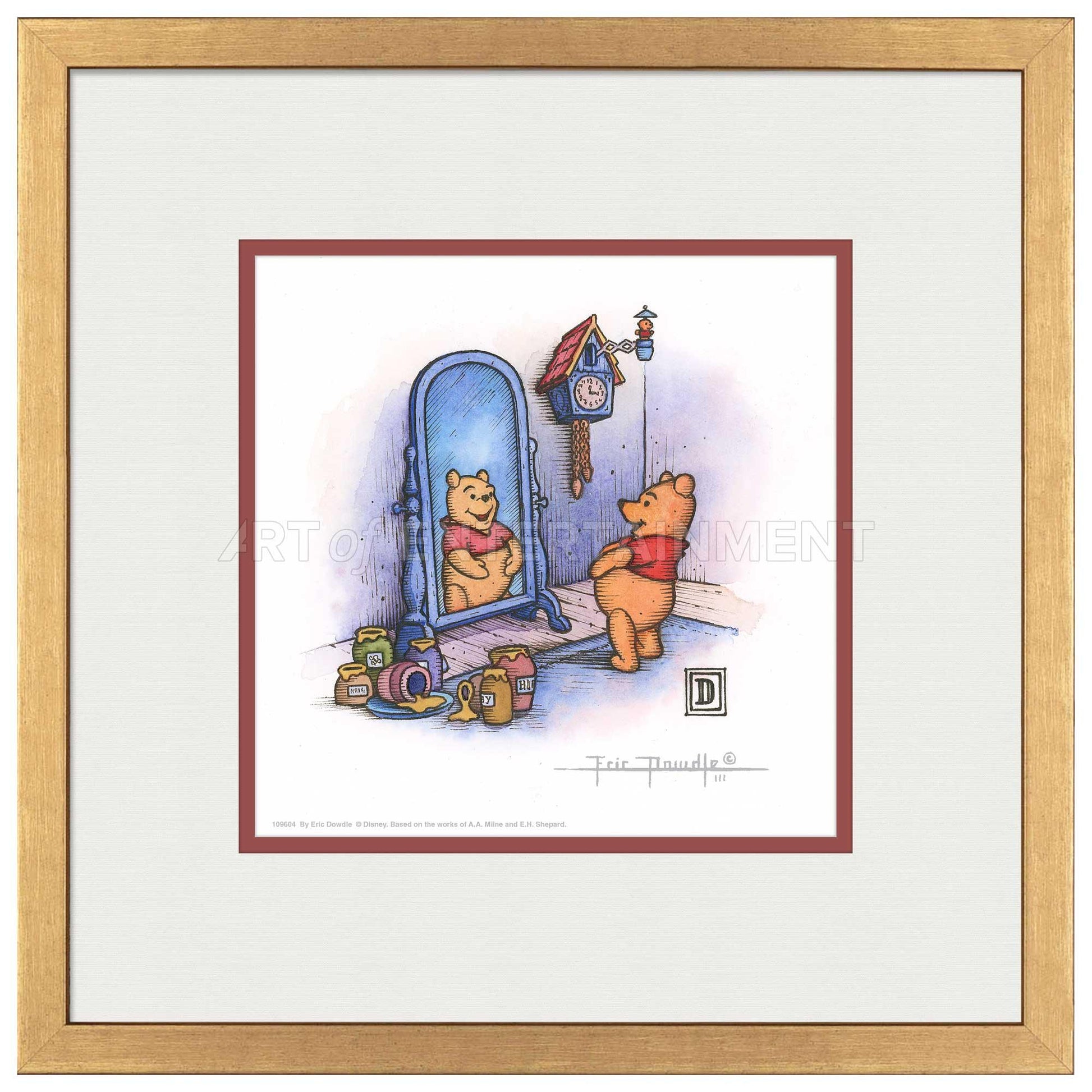 Winnie the Pooh Stout and Round - 15" x 15" Framed Paper Print - Art Of Entertainment