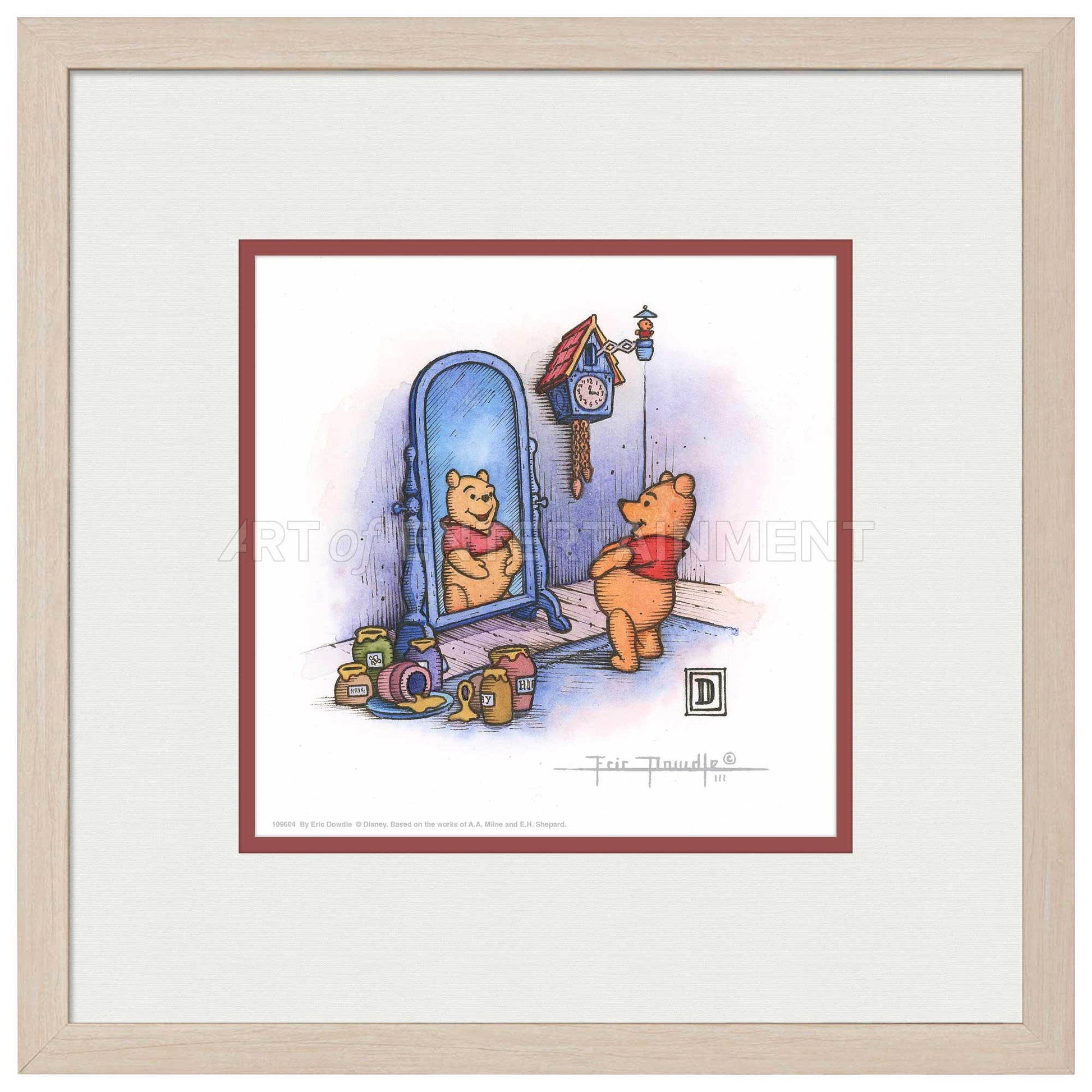 Winnie the Pooh Stout and Round - 15" x 15" Framed Paper Print - Art Of Entertainment
