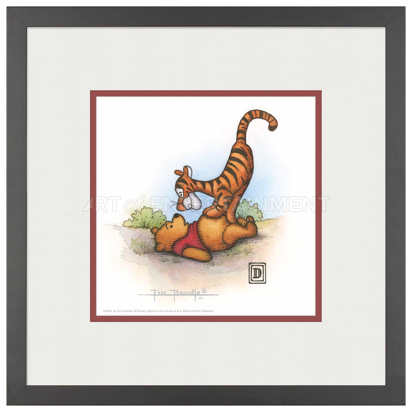 Tigger and Winnie the Pooh - 15" x 15" Framed Paper Print - Art Of Entertainment