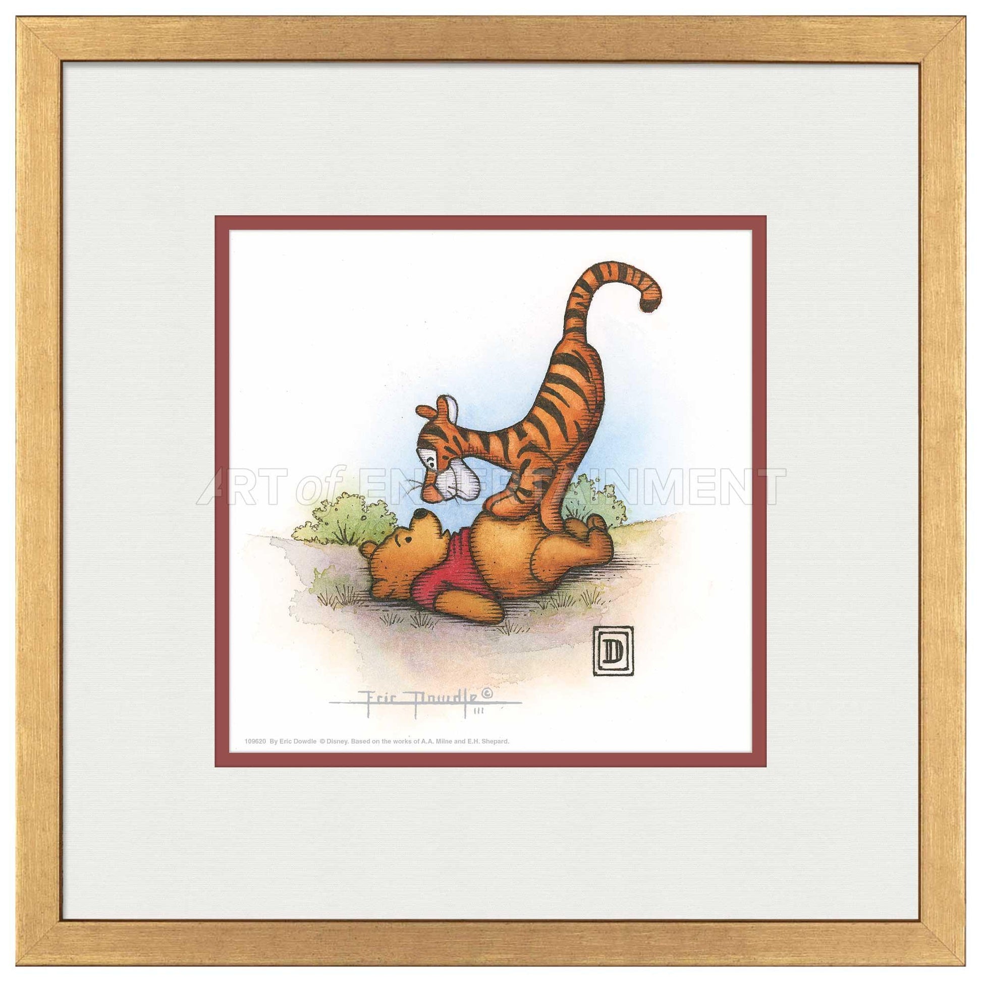 Tigger and Winnie the Pooh - 15" x 15" Framed Paper Print - Art Of Entertainment