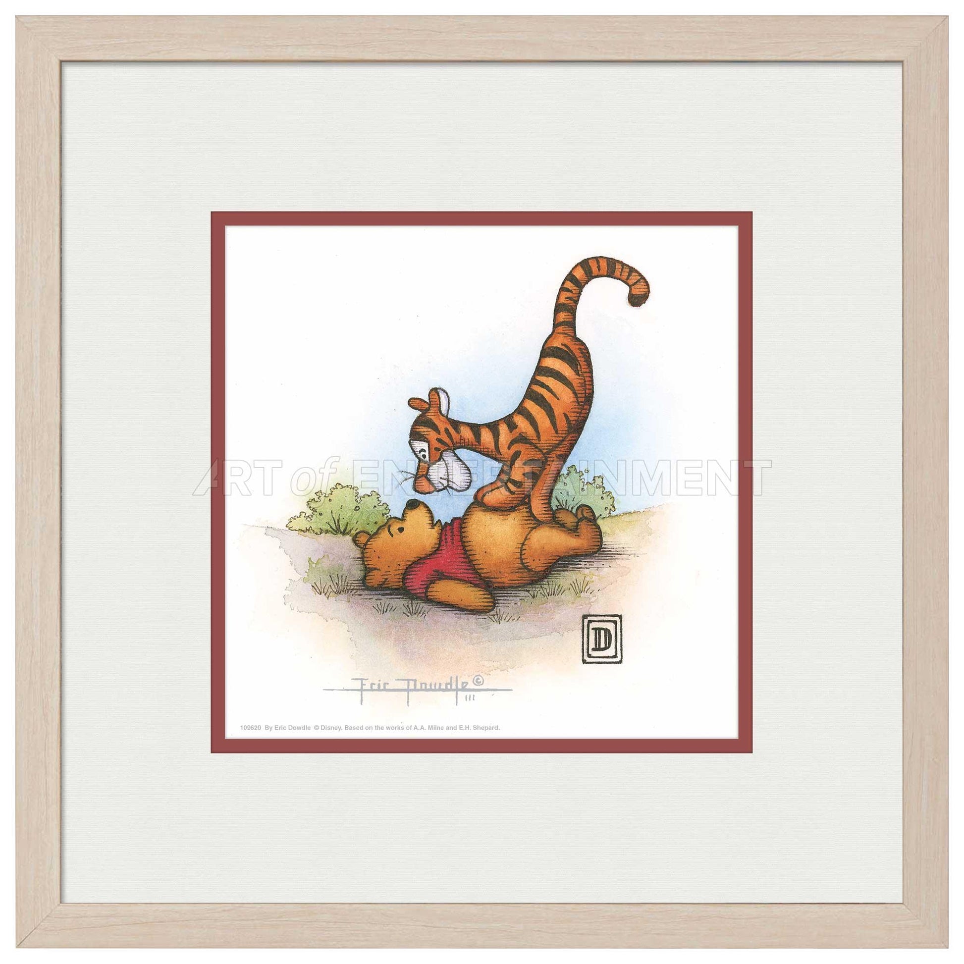 Tigger and Winnie the Pooh - 15" x 15" Framed Paper Print - Art Of Entertainment
