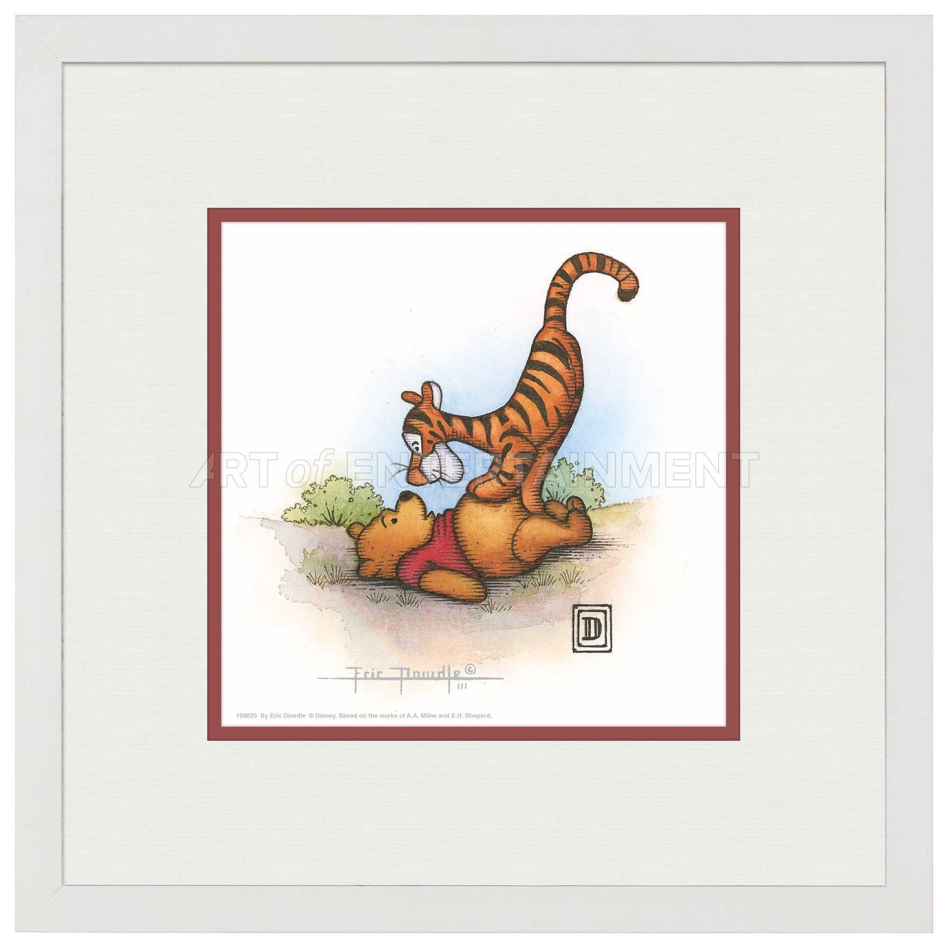 Tigger and Winnie the Pooh - 15" x 15" Framed Paper Print - Art Of Entertainment