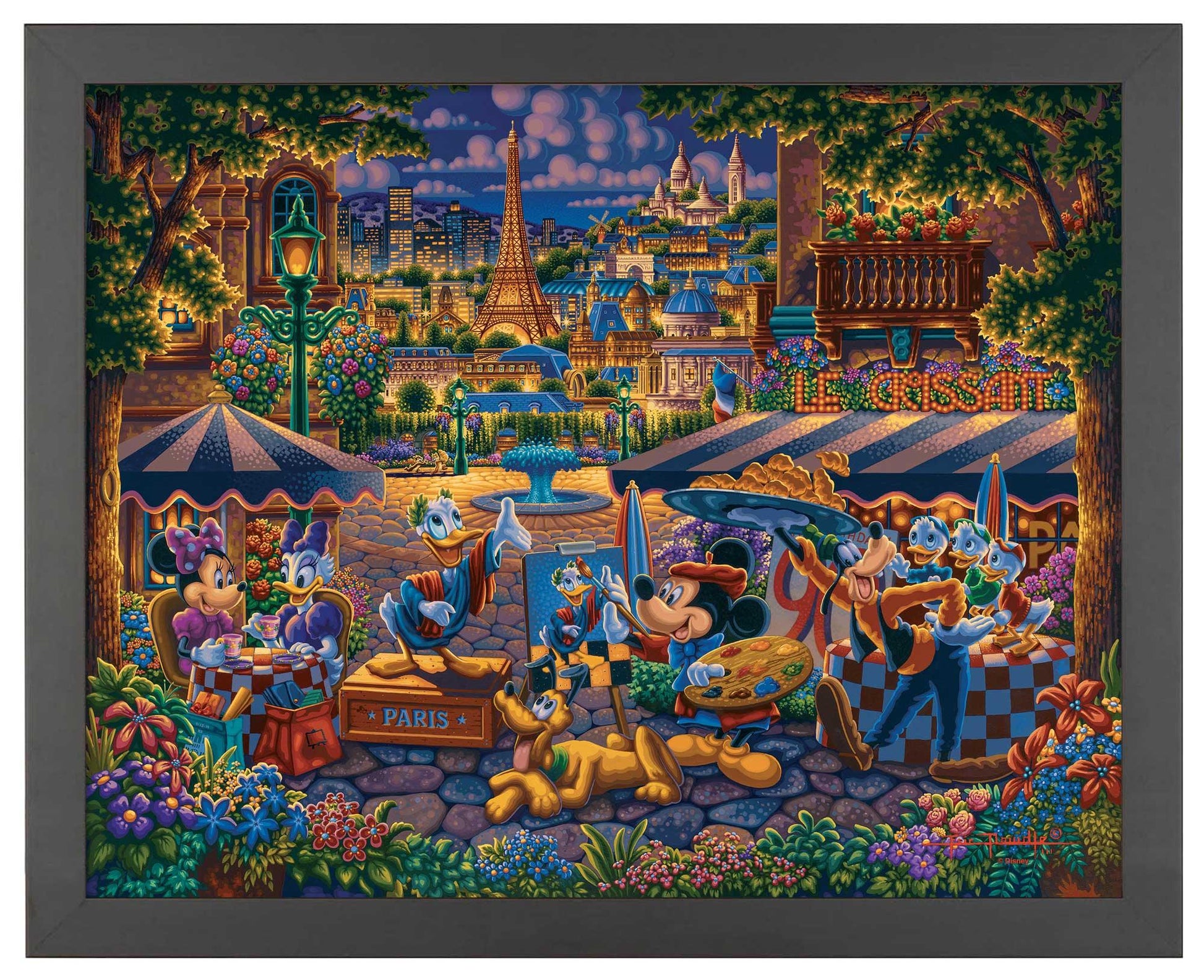 Mickey and Friends Painting in Paris - Standard Art Prints - Art Of Entertainment