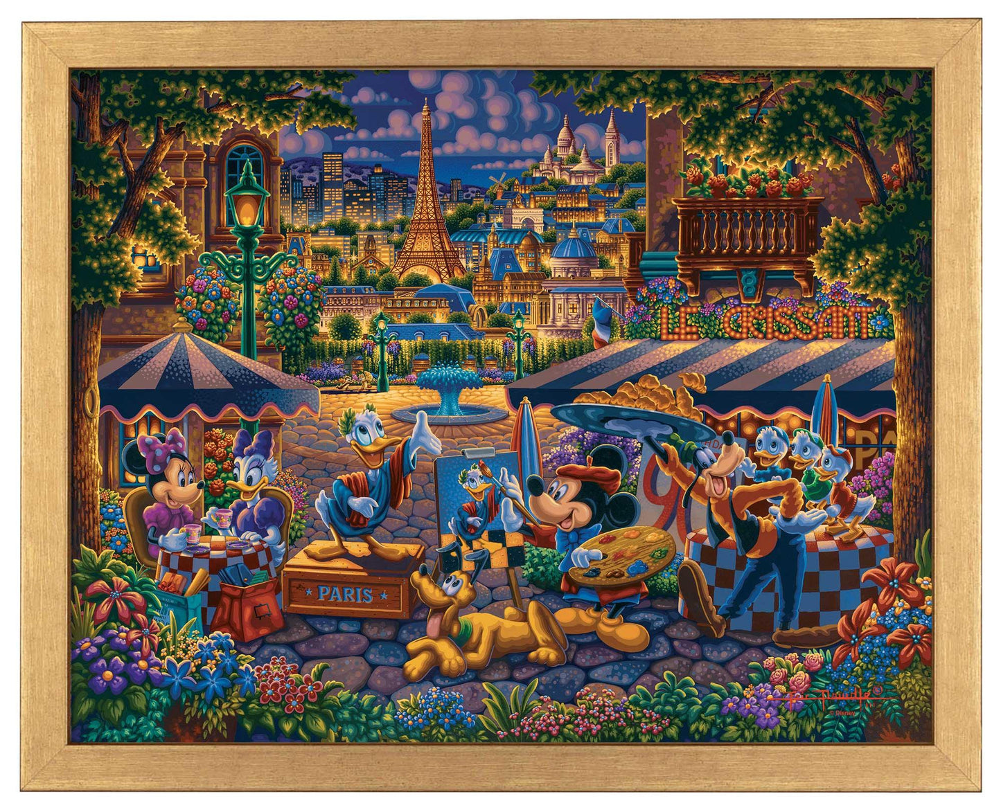 Mickey and Friends Painting in Paris - Standard Art Prints - Art Of Entertainment