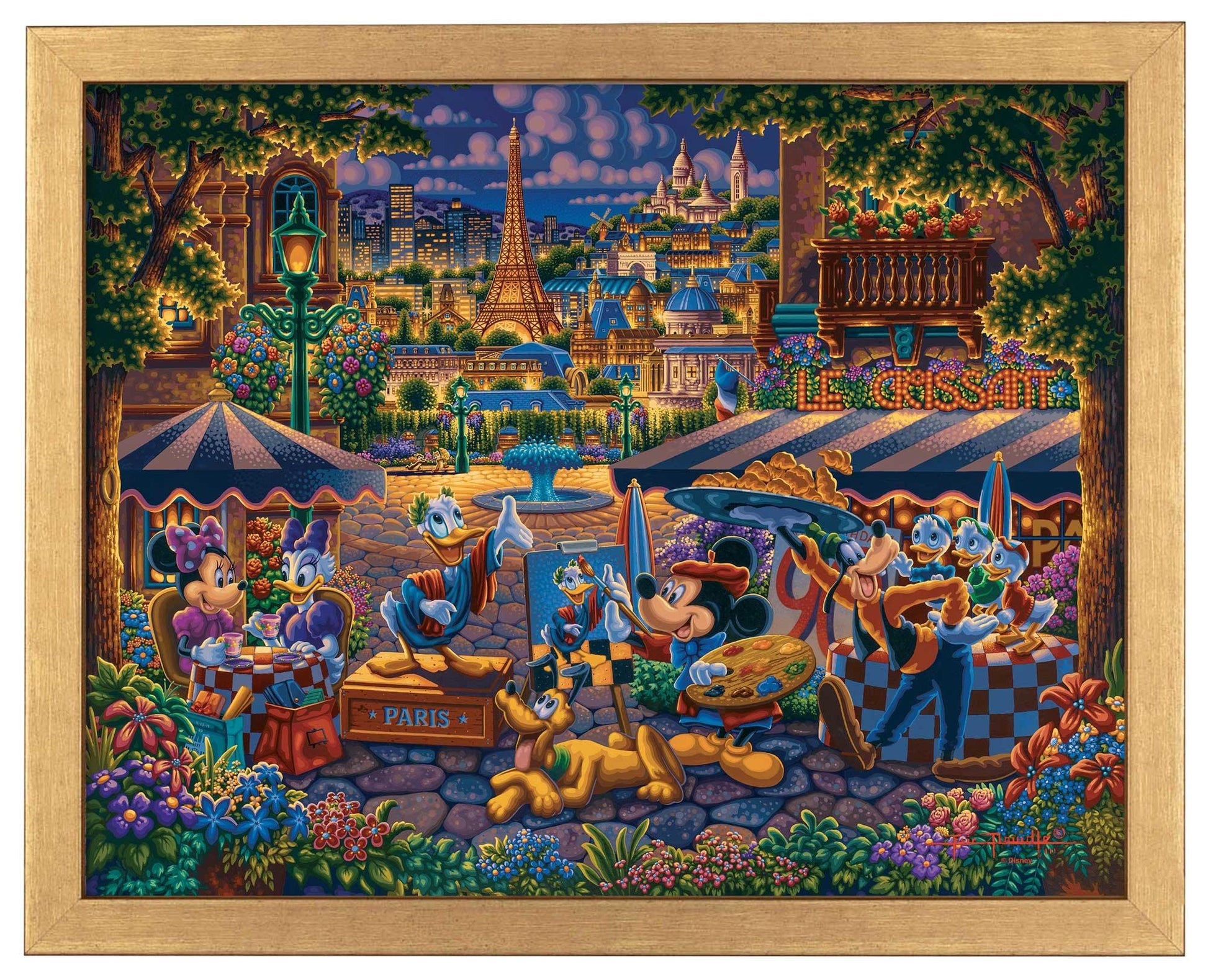Mickey and Friends Painting in Paris - Standard Art Prints - Art Of Entertainment