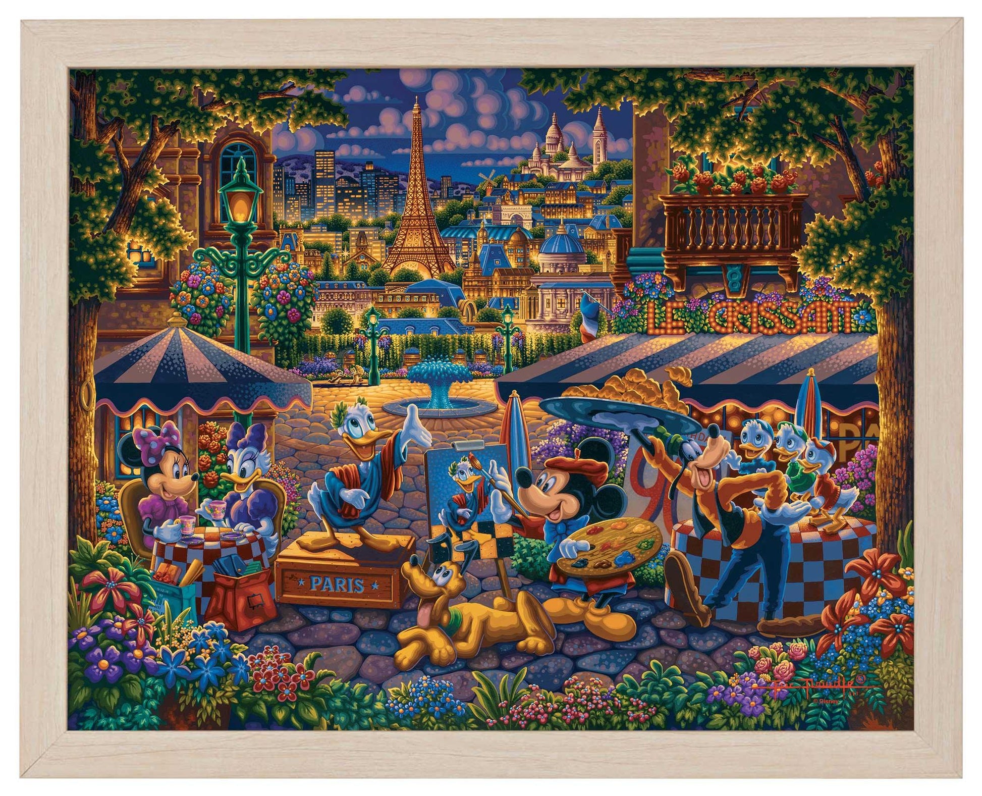 Mickey and Friends Painting in Paris - Standard Art Prints - Art Of Entertainment