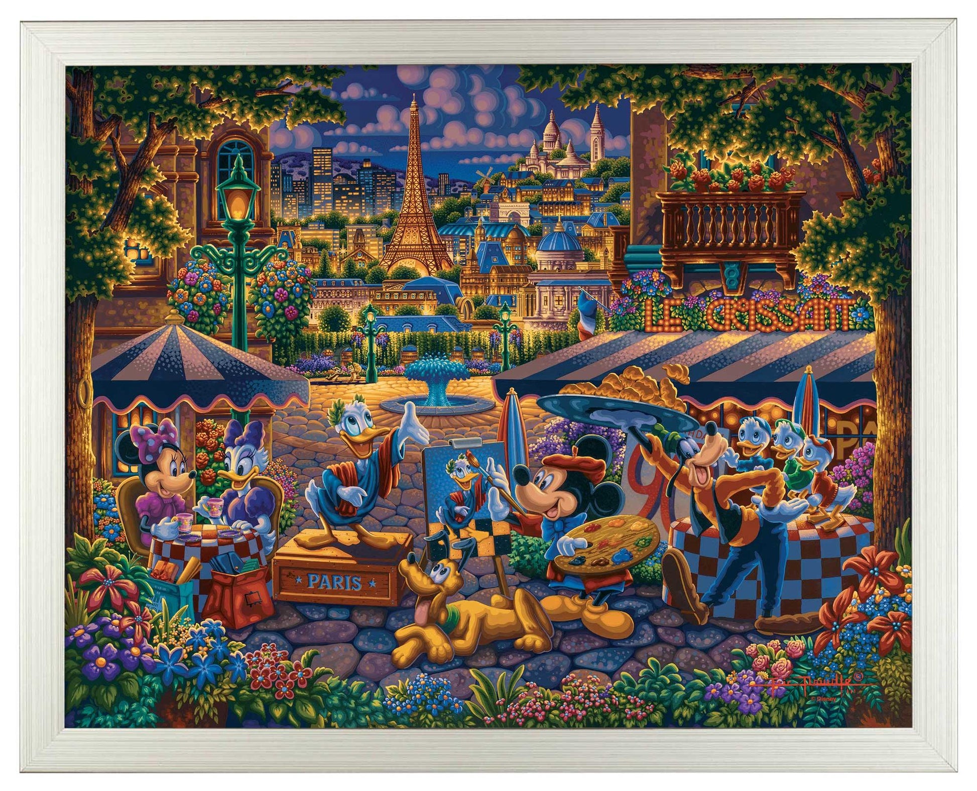 Mickey and Friends Painting in Paris - Standard Art Prints - Art Of Entertainment