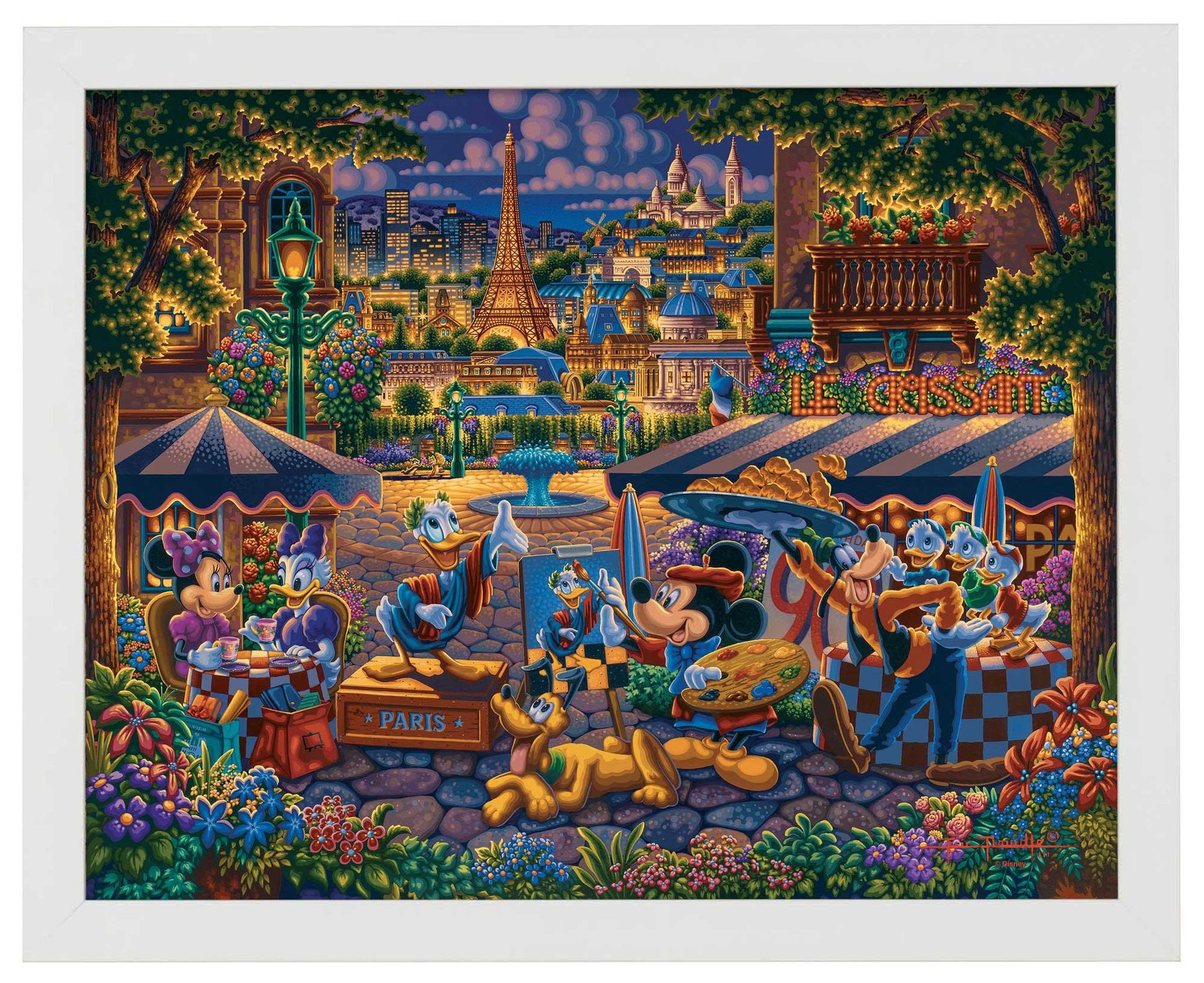 Mickey and Friends Painting in Paris - Standard Art Prints - Art Of Entertainment