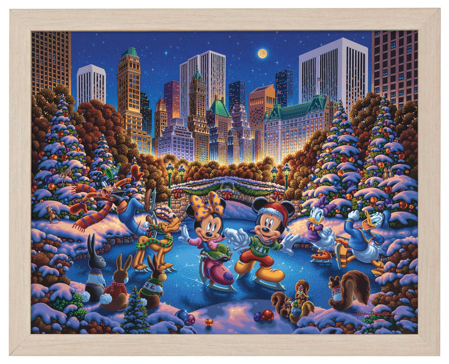 Mickey and Friends Skating in Central Park - Standard Art Prints - Art Of Entertainment