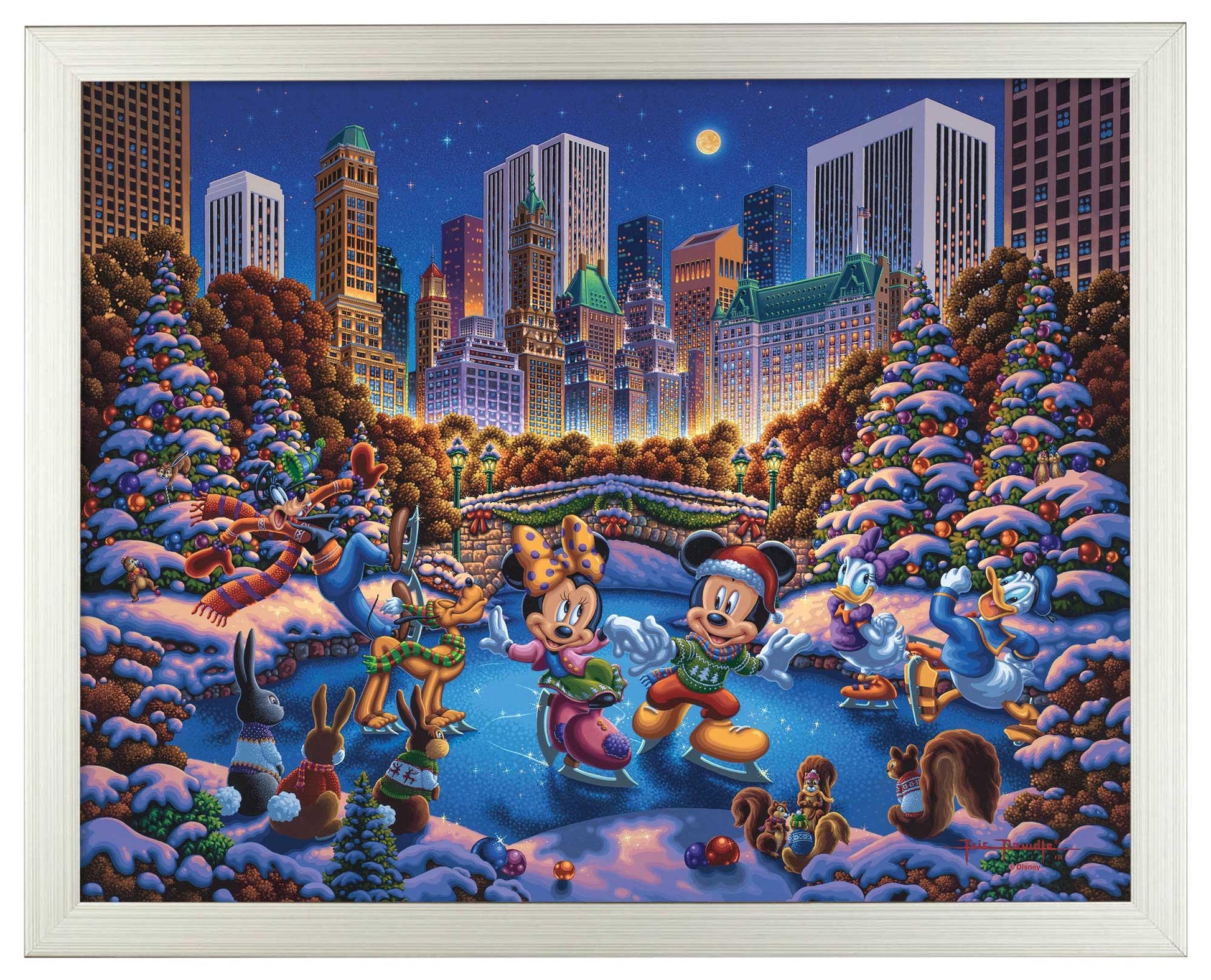Mickey and Friends Skating in Central Park - Standard Art Prints - Art Of Entertainment