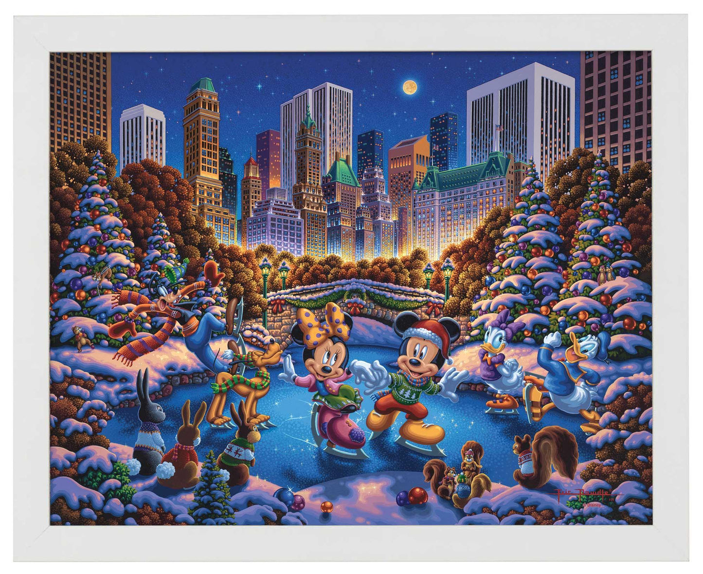 Mickey and Friends Skating in Central Park - Standard Art Prints - Art Of Entertainment