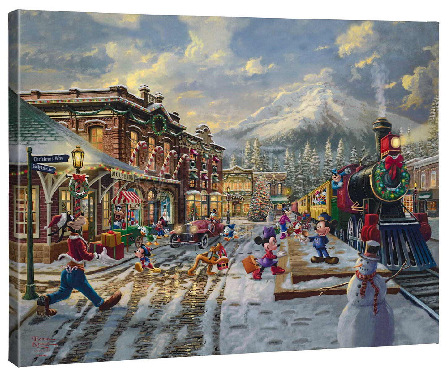 Disney Mickey and Minnie Candy Cane Express - 24" x 30" Gallery Wrapped Canvas