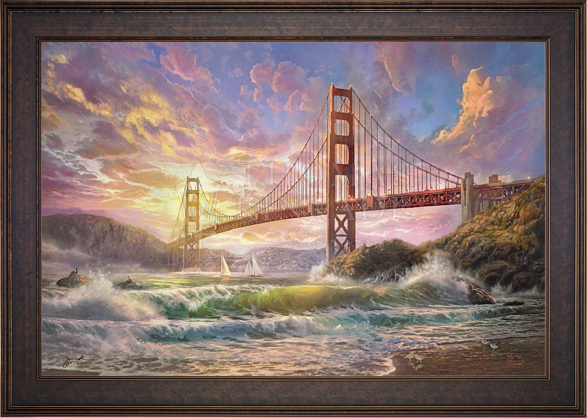 Sunset on Golden Gate Bridge - Limited Edition Canvas
