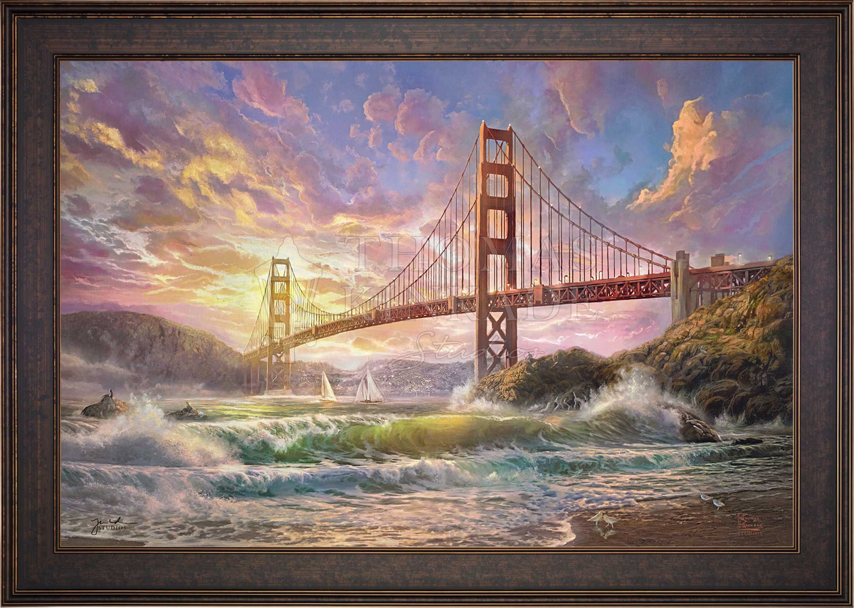 Sunset on Golden Gate Bridge - Limited Edition Canvas