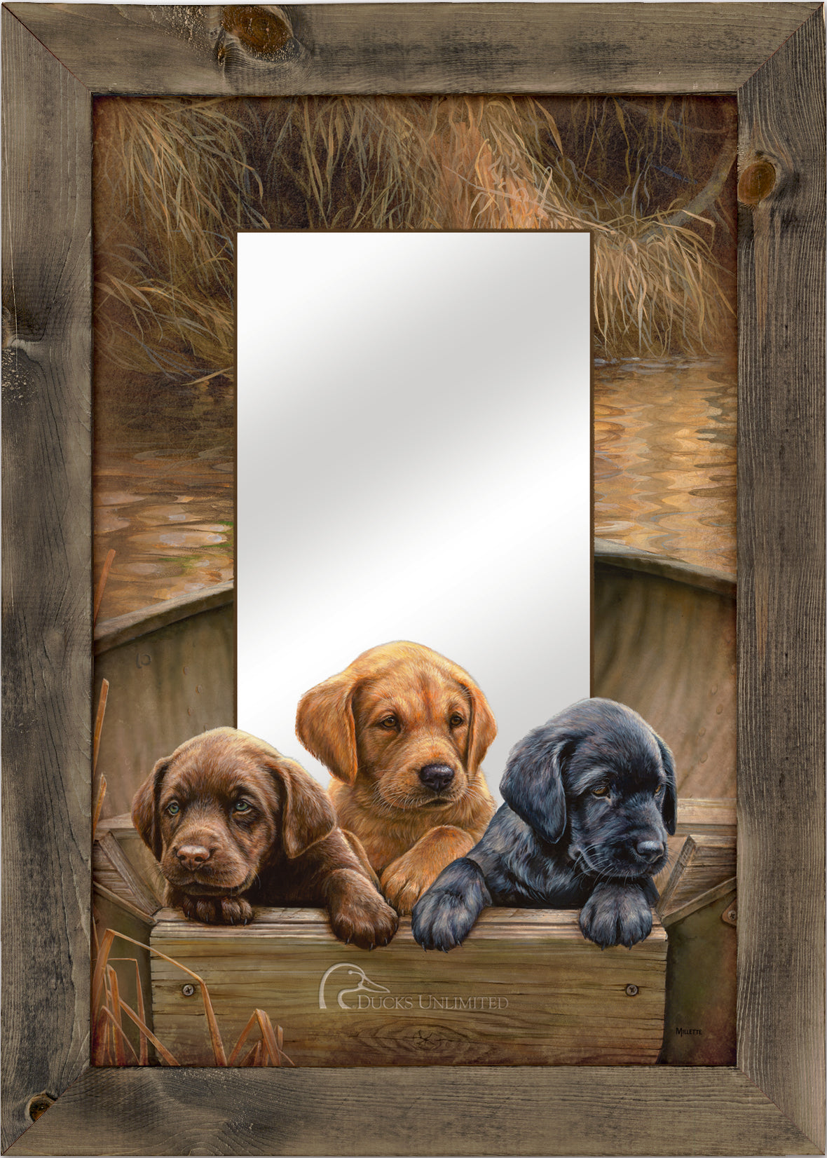 All Hands on Deck - 16" x 24" Barnwood Mirror