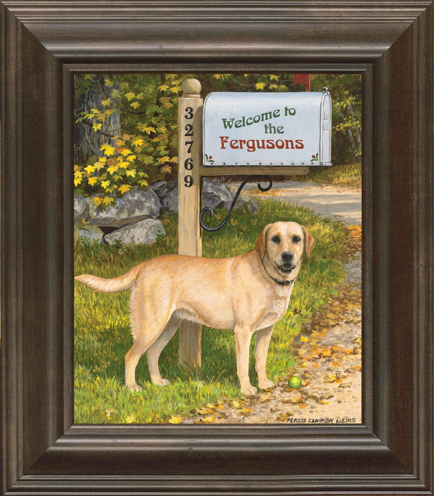 Life's a Ball—Yellow Lab - Personalized Framed Canvas