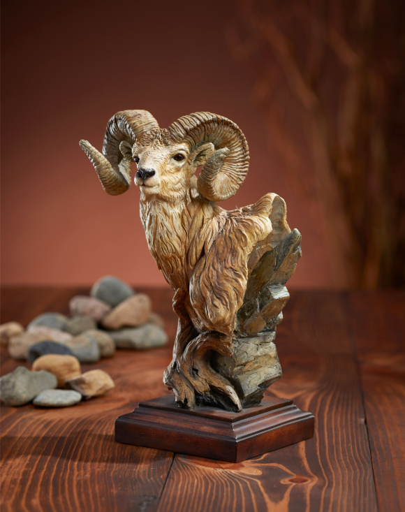 Level Headed Ram Sculpture