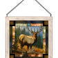 Royal Mist-Elk - 9" x 9" Stained Glass Art