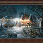Framed painting of Christmas at night 