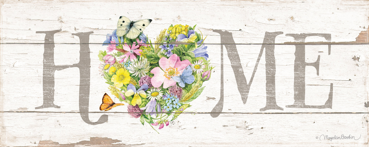 Home Heart - 12" x 30" Wood Sign