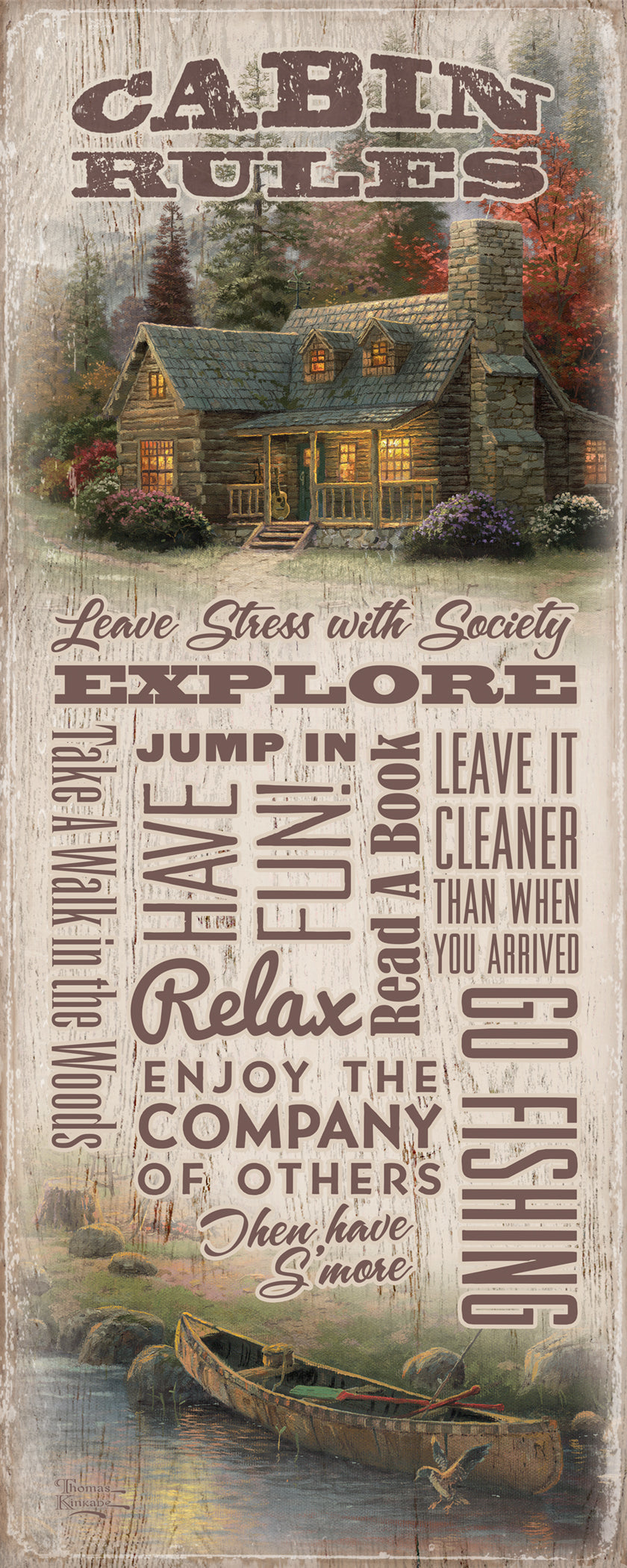 Mountain Paradise - 12" x 30" Wood Sign