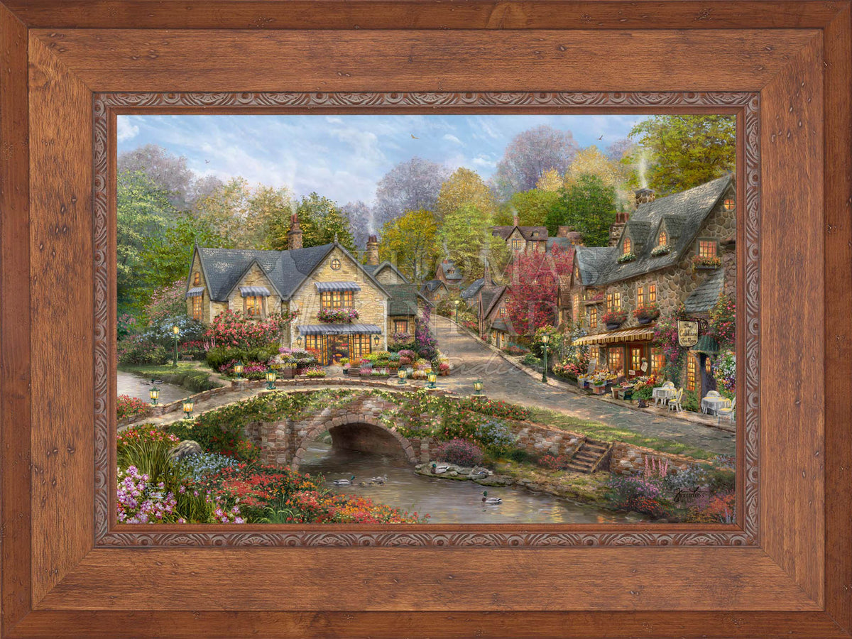 Summer in Cobblestone Village - Limited Edition Canvas