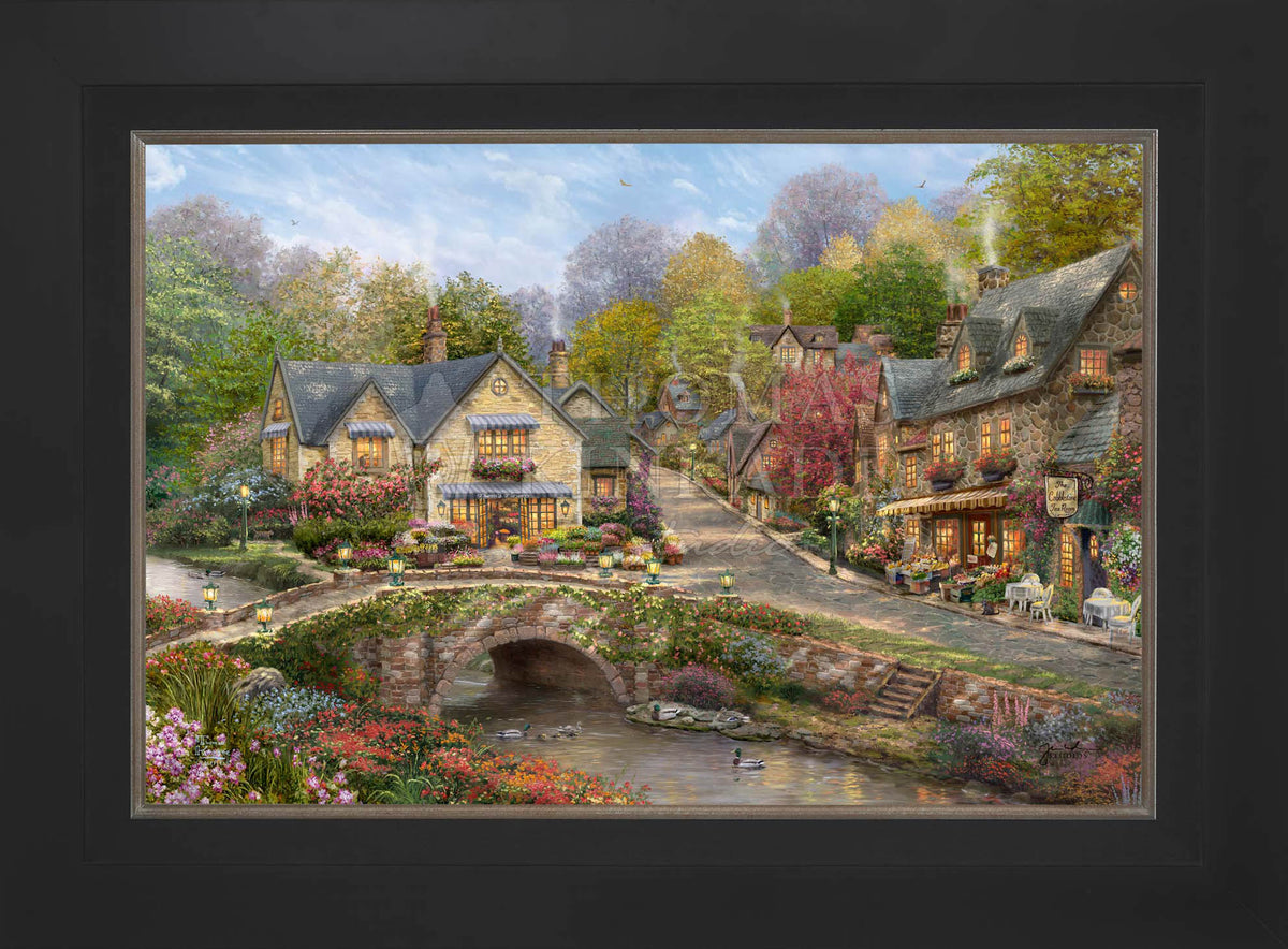Summer in Cobblestone Village - Limited Edition Canvas