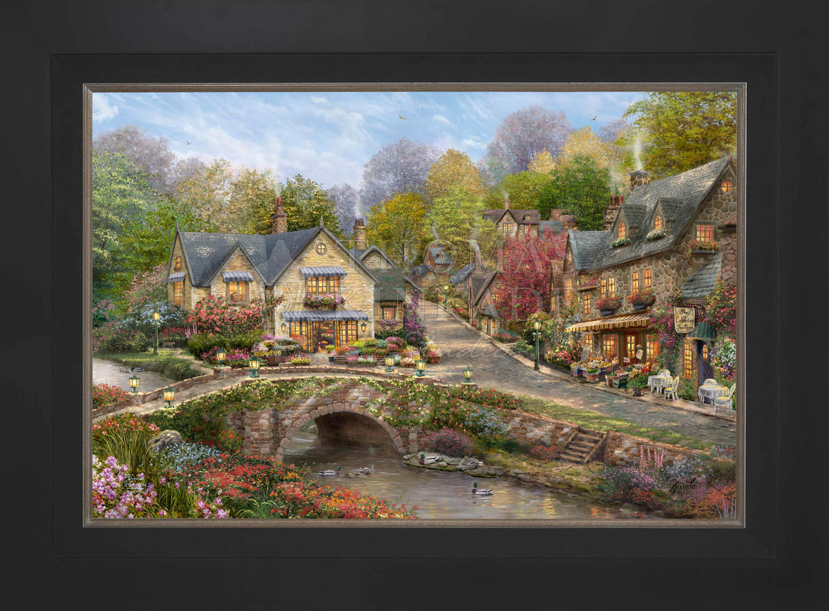 Summer in Cobblestone Village - Limited Edition Canvas