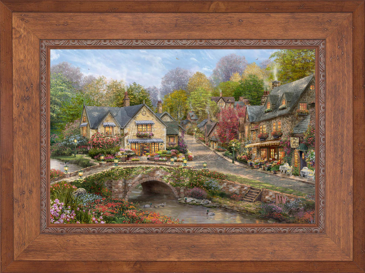 Summer in Cobblestone Village - Limited Edition Canvas
