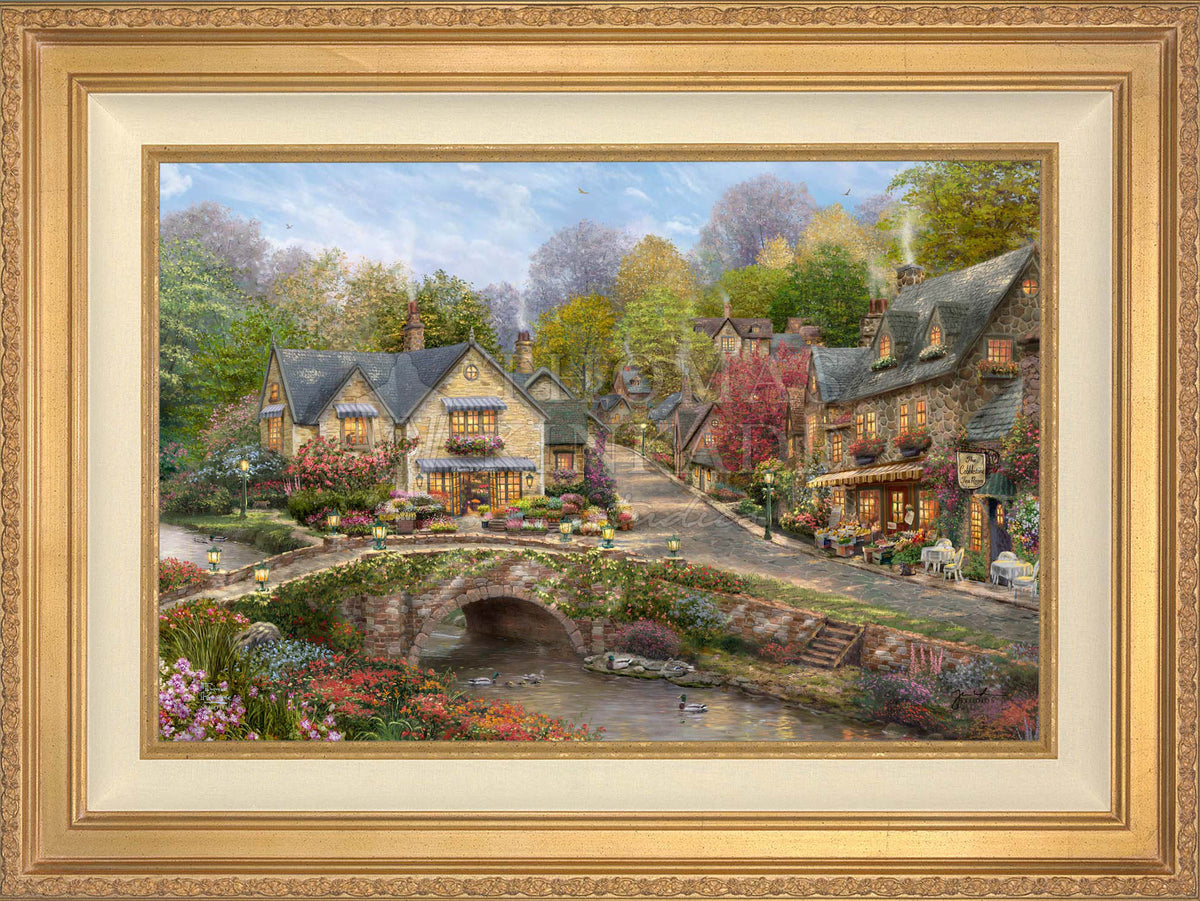 Summer in Cobblestone Village - Limited Edition Canvas