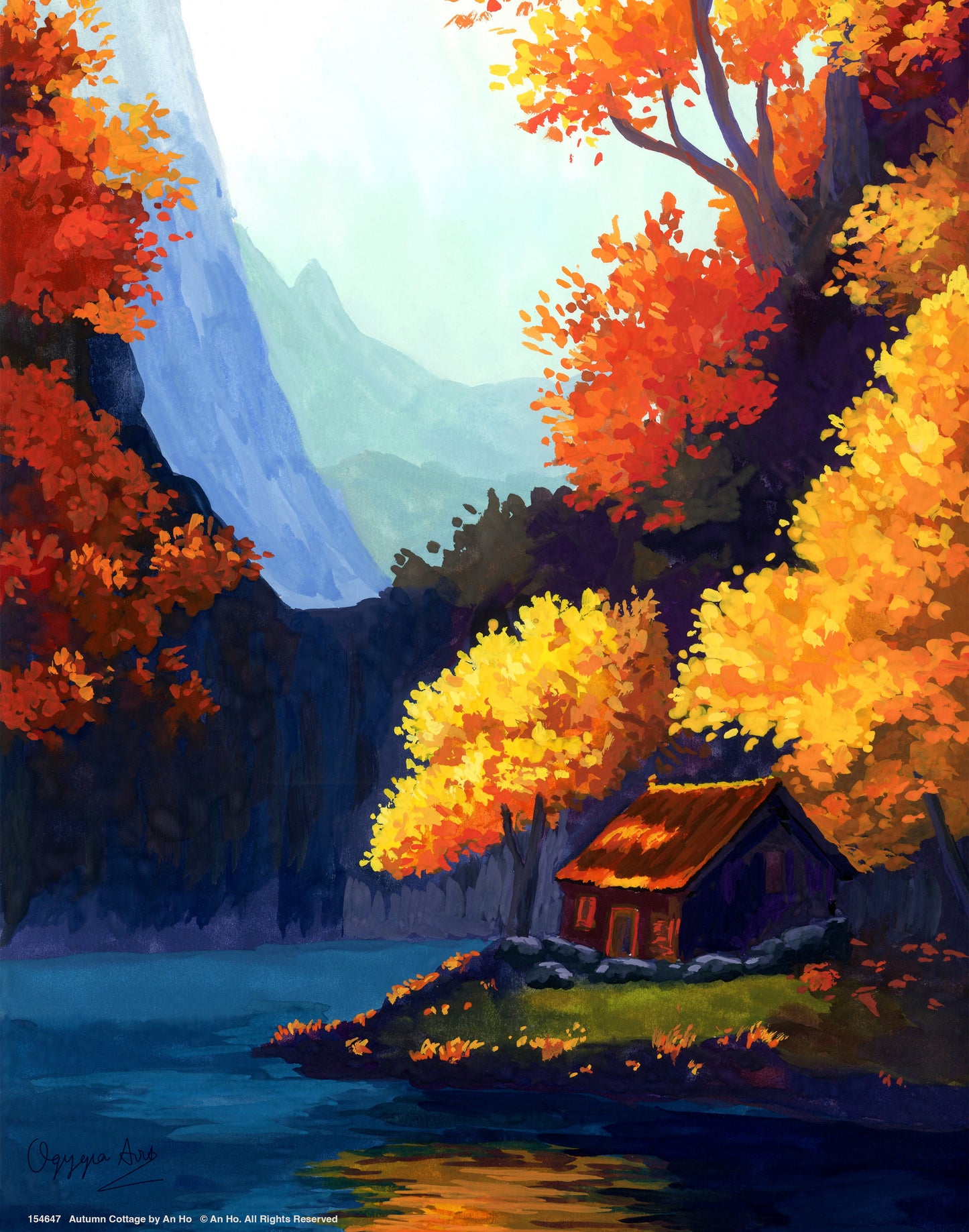 Autumn Cottage - Art Prints