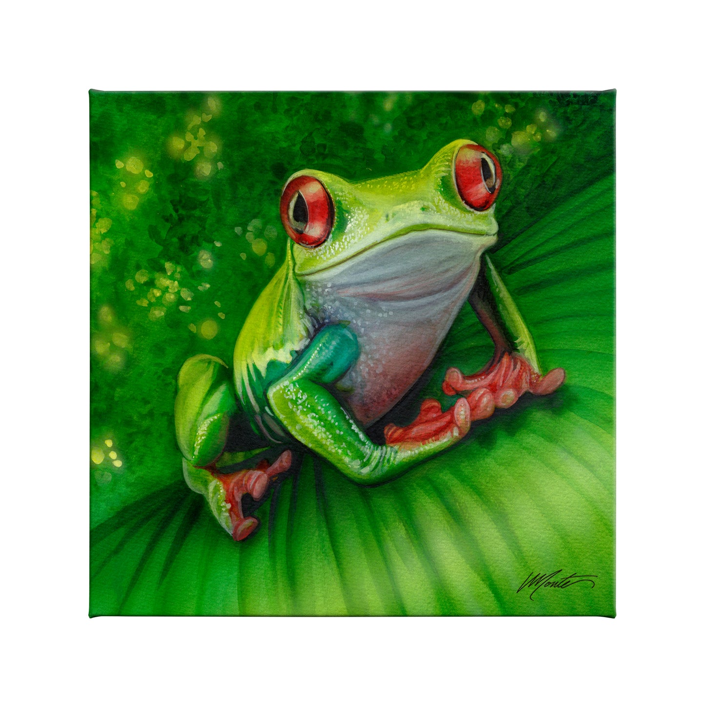 Feeling Froggy - 14" x 14" Gallery Wrapped Canvas