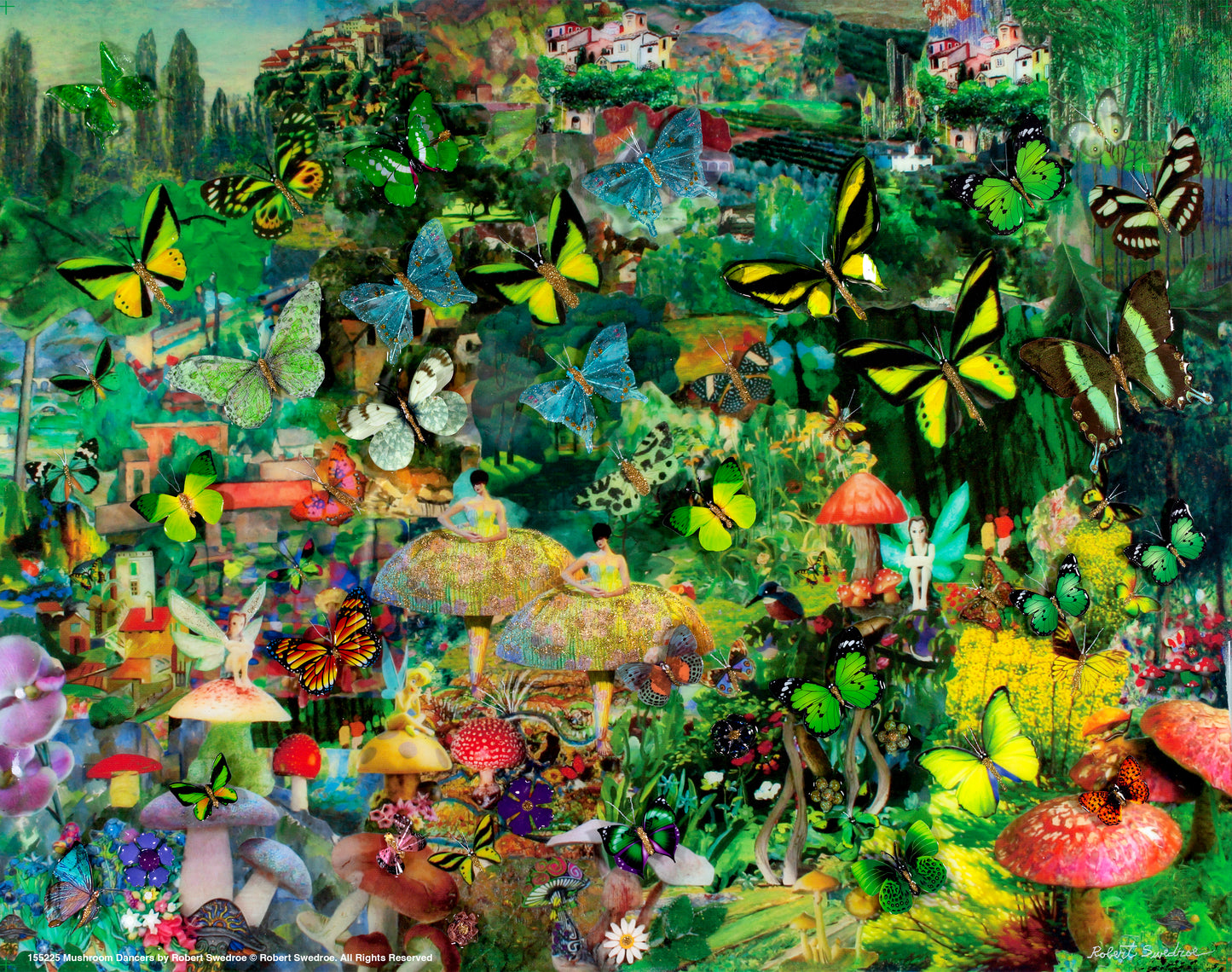 Mushroom Dancers in a Butterfly Forest - Art Prints