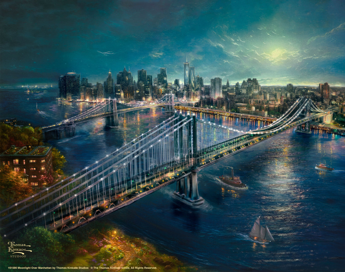 Moonlight over Manhattan - Art Prints