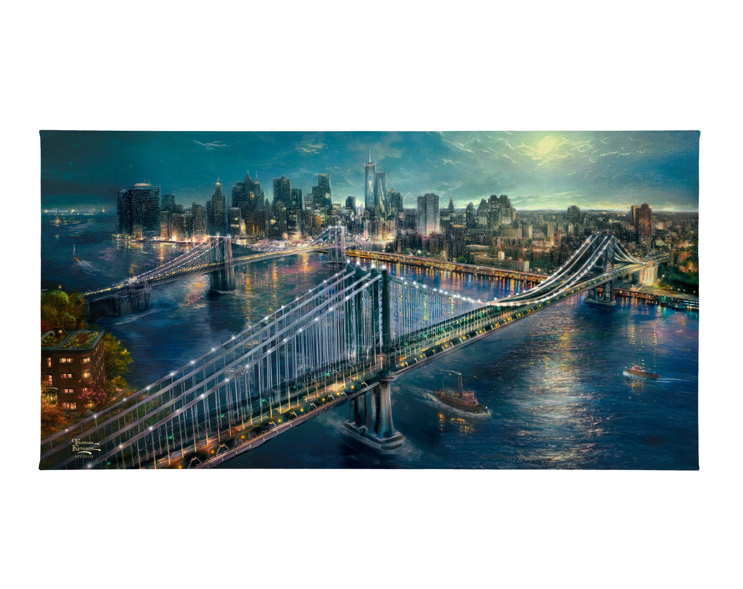 Moonlight over Manhattan - 16" x 31" Gallery Wrapped Canvas