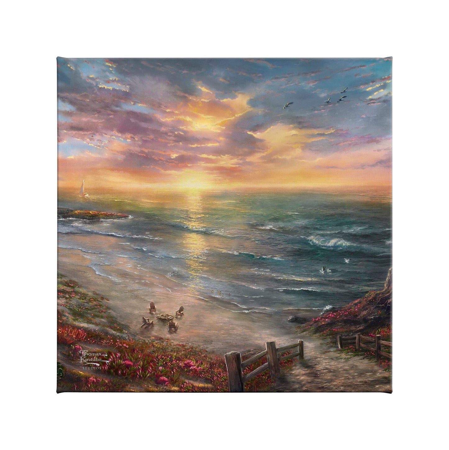 Beachside Gathering - 14" x 14" Gallery Wrapped Canvas