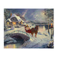 Disney Mickey and Minnie Evening Sleigh Ride - 24" x 30" Gallery Wrapped Canvas