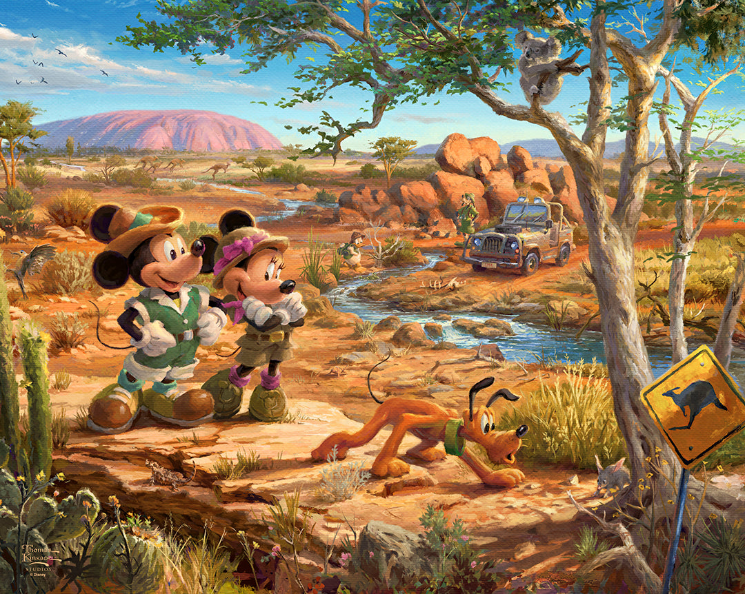 Disney Mickey and Minnie in the Outback - 24" x 30" Gallery Wrapped Canvas