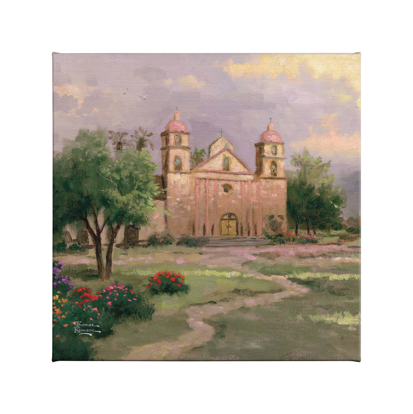The Old Mission, Santa Barbara - 14" x 14" Gallery Wrapped Canvas