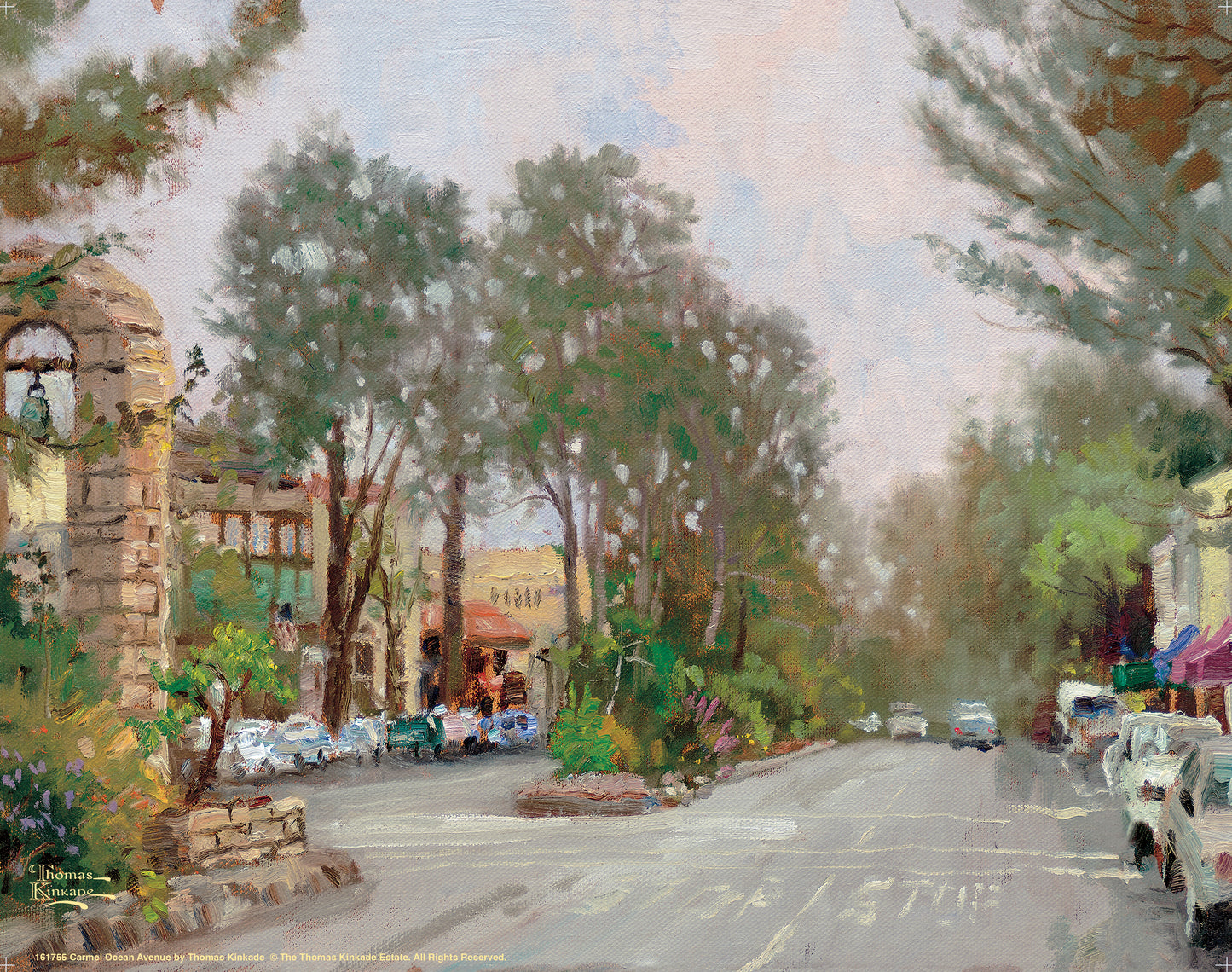 Carmel, Ocean Avenue on a Rainy Afternoon - Art Prints