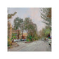 Carmel, Ocean Avenue on a Rainy Afternoon - 14" x 14" Gallery Wrapped Canvas