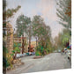 Carmel, Ocean Avenue on a Rainy Afternoon - 14" x 14" Gallery Wrapped Canvas