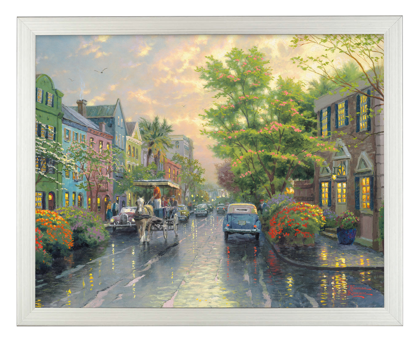 Charleston, Sunset on Rainbow Row - Art Prints