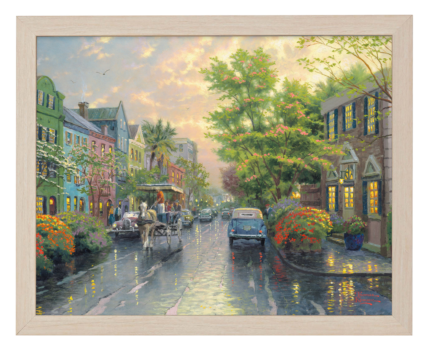 Charleston, Sunset on Rainbow Row - Art Prints