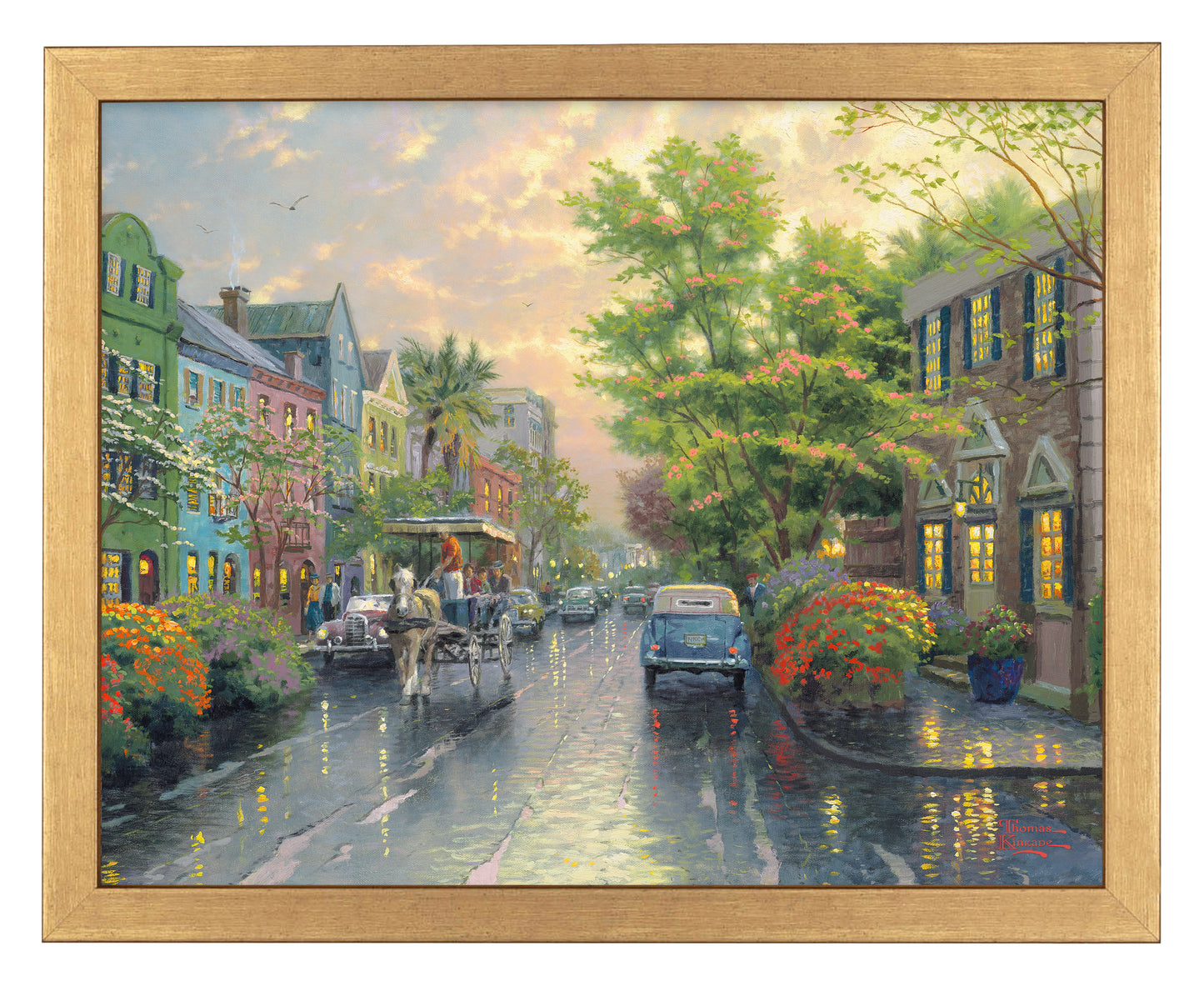 Charleston, Sunset on Rainbow Row - Art Prints