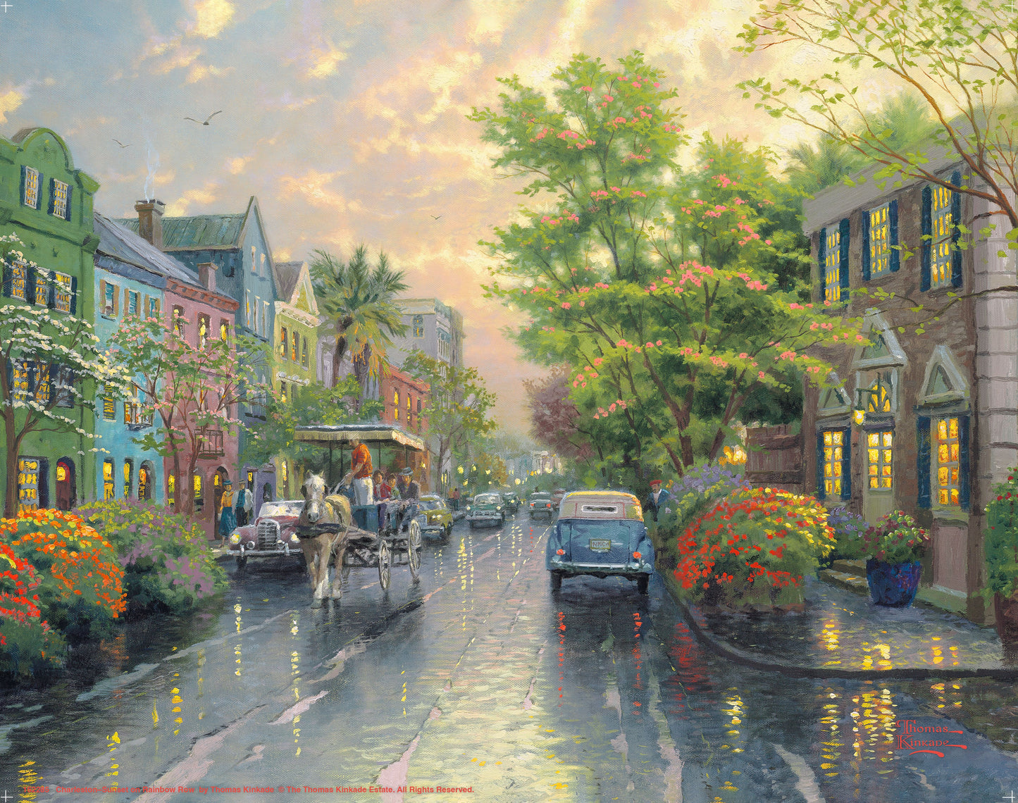 Charleston, Sunset on Rainbow Row - Art Prints
